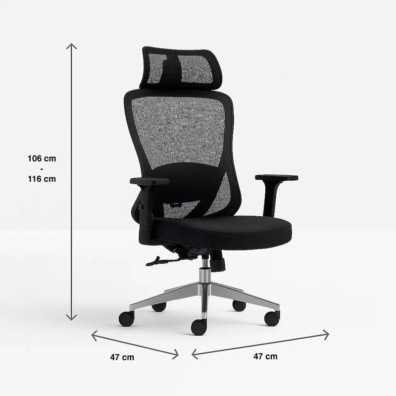SILLA DE OFICINA FLEXOR - NEGRO - 4