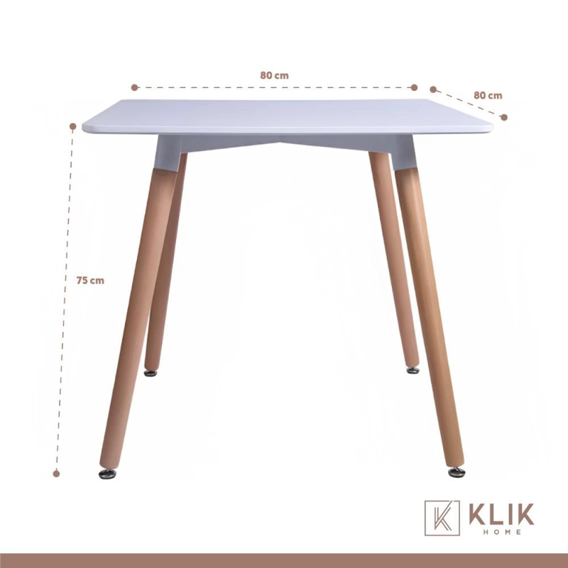 COMEDOR MESA EAMES CUADRADA BLANCA + 4 SILLAS TULIP NEGRAS - 9