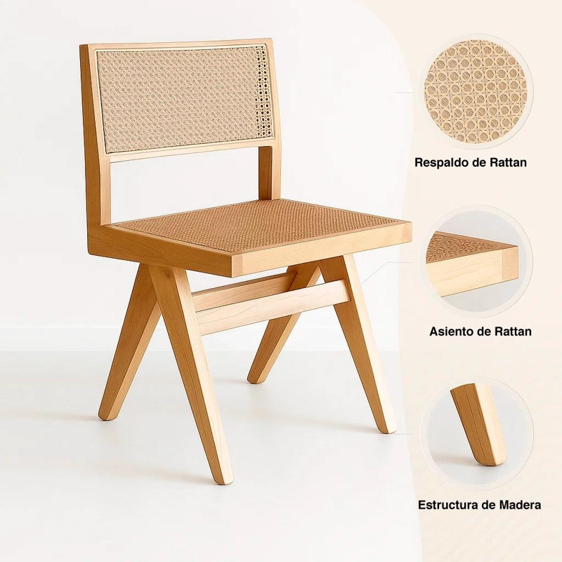 SILLA SAVIA DE RATTAN - NATURAL - 5