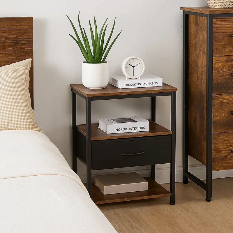 VELADOR ESTILO INDUSTRIAL BLACK WOOD - 2