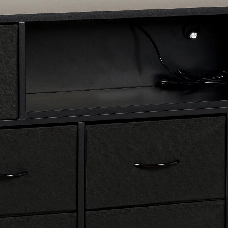 MUEBLE ORGANIZADOR LED XTREME MULTIMEDIA CON ESTACION DE CARGA INTEGRADA - NEGRO - 6