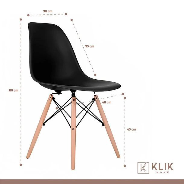 COMEDOR MESA DE VIDRIO RECTANGULAR 120X80 + 6 SILLAS EAMES NEGRAS - 6