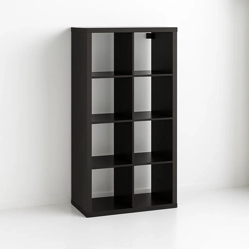 ESTANTE MODULAR ZYNO CON 8 COMPARTIMENTOS 39X76X146 - NEGRO - 1