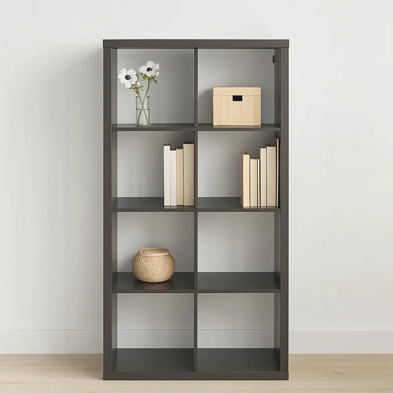 ESTANTE MODULAR ZYNO CON 8 COMPARTIMENTOS 39X76X146 - NEGRO - 2