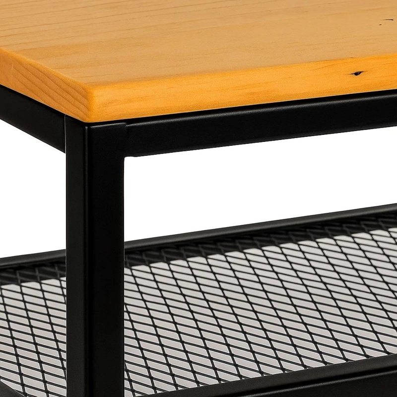 ARRIMO ESTILO INDUSTRIAL CON REPISA METALICA Y CUBIERTA DE MADERA - 6
