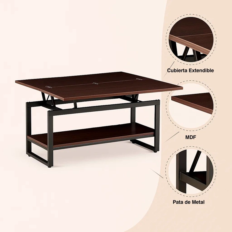 MESA DE CENTRO SOMBRA EXPANDIBLE - WALNUT - 5