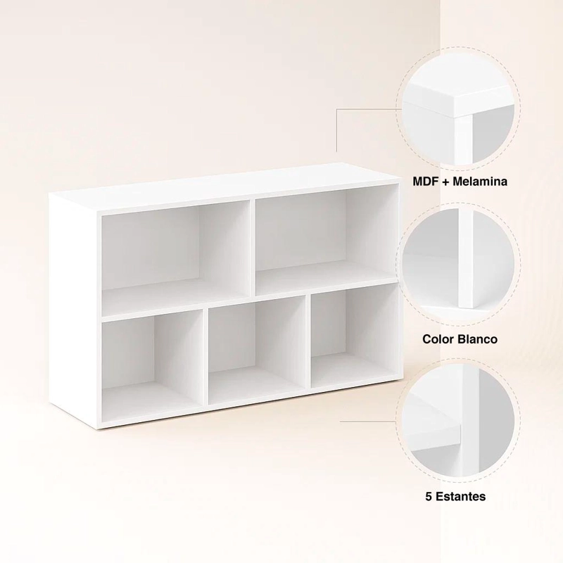 ESTANTERIA BAJA MULTIBOX 80X24X49.5 BLANCA - 5