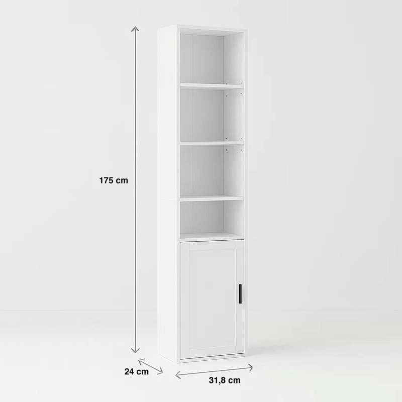 LIBRERO MULTISTORE CON PUERTA - BLANCO - 4