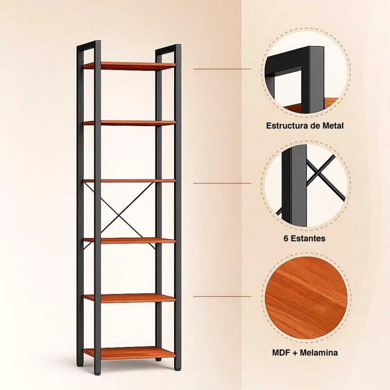 ESTANTERIA INDUSTRIAL BLACKLINE CON 6 REPISAS 40X30X187.5 - 5