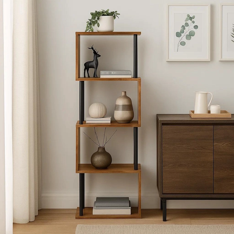 ESTANTERIA DECORATIVA 4 NIVELES ZIGZAG RACK 24X38X124.5 - 3