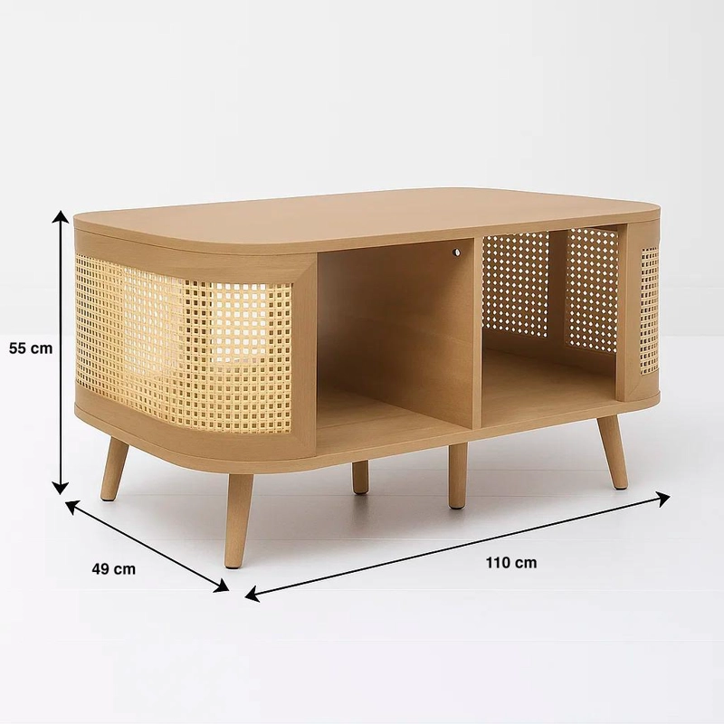 MESA DE CENTRO SIENA RATTAN - NATURAL - 4