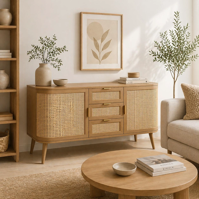 RACK DE TV SIENA RATTAN - NATURAL - 3