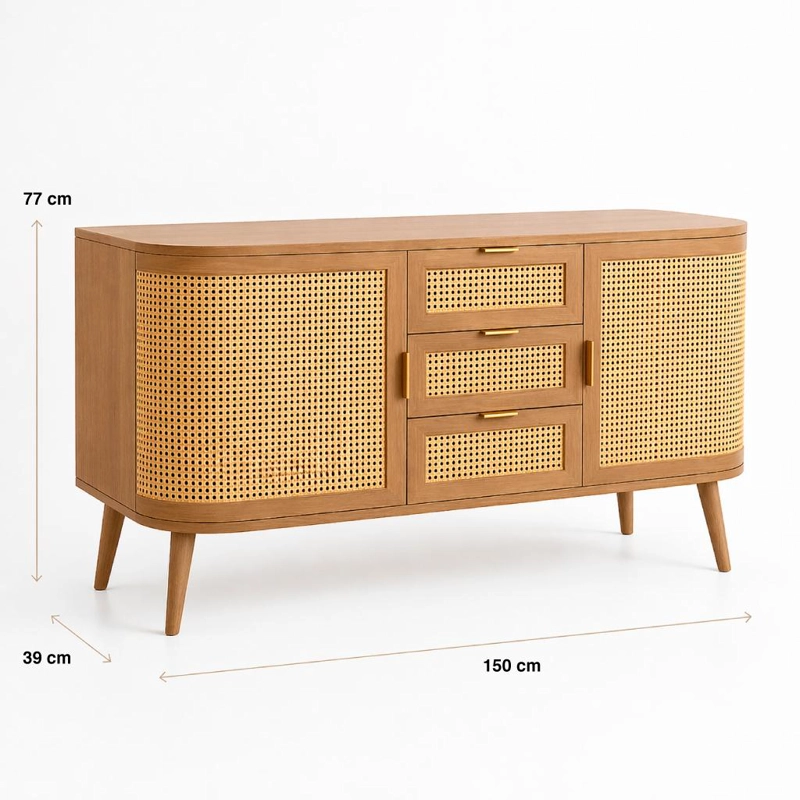 RACK DE TV SIENA RATTAN - NATURAL - 4