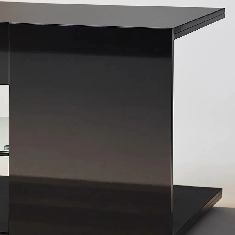 MUEBLE DE TV MODERNO NEGRO CON LUCES LED Y COMPARTIMENTOS - 6