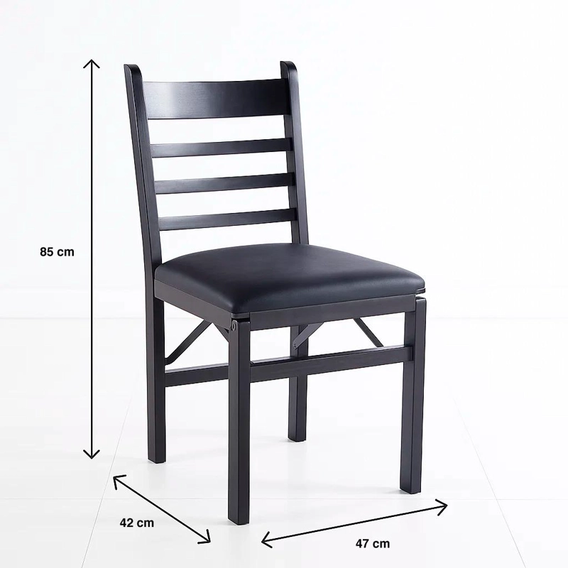 PACK DE 2 SILLAS INDUSTRIAL PLEGABLE CON MARCO NEGRO Y TAPIZADO SINTE TICO - 4