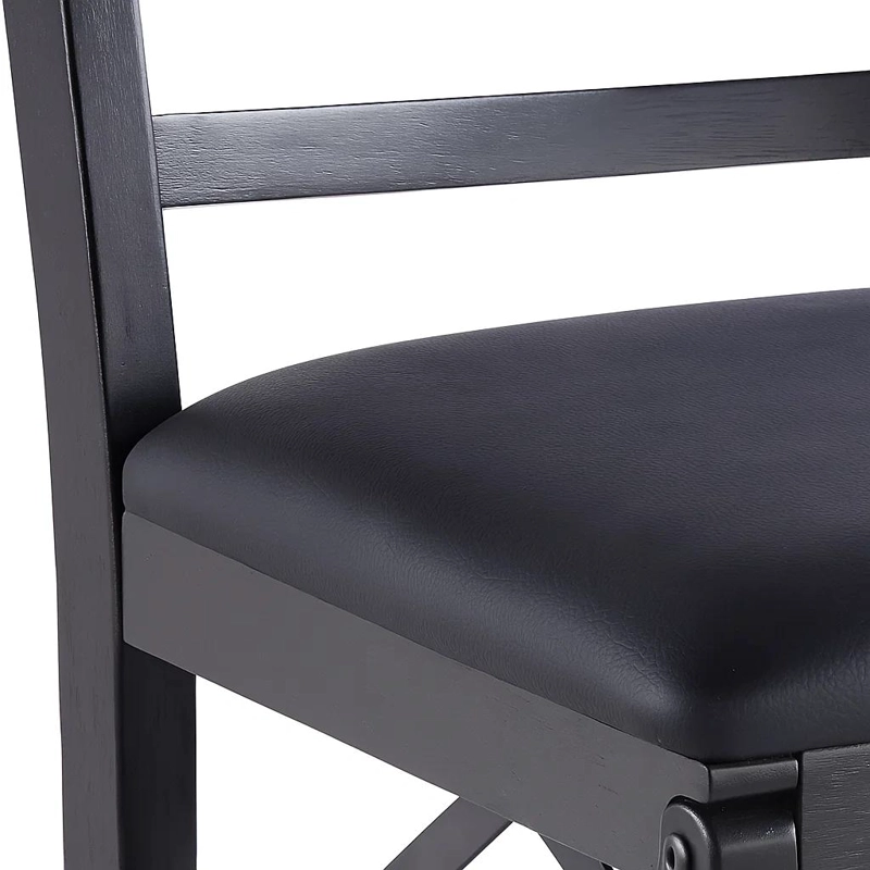 PACK DE 2 SILLAS INDUSTRIAL PLEGABLE CON MARCO NEGRO Y TAPIZADO SINTE TICO - 6