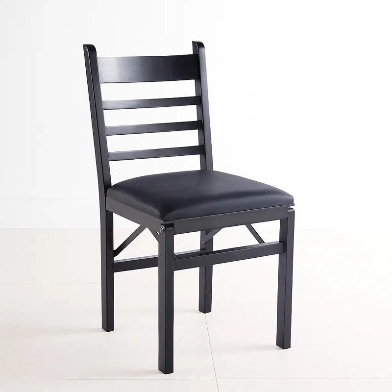 SILLA INDUSTRIAL PLEGABLE CON MARCO NEGRO Y TAPIZADO SINTE TICO - 1