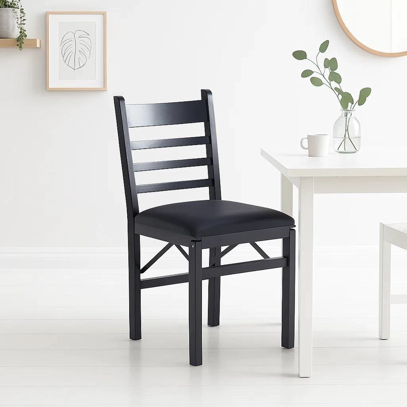 SILLA INDUSTRIAL PLEGABLE CON MARCO NEGRO Y TAPIZADO SINTE TICO - 2