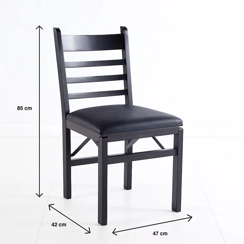 SILLA INDUSTRIAL PLEGABLE CON MARCO NEGRO Y TAPIZADO SINTE TICO - 4