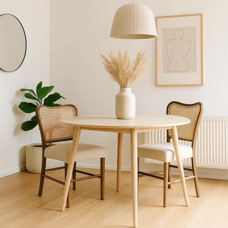 PACK DE 2 SILLAS BOHO CHIC CON RESPALDO TRENZADO Y ASIENTO SUAVE - 3