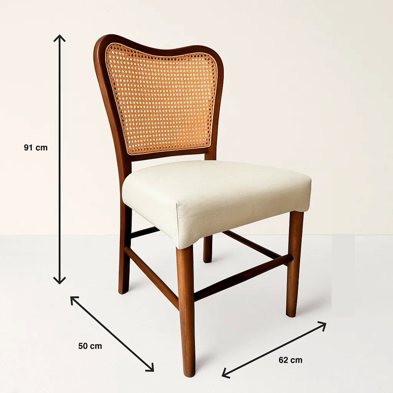 PACK DE 2 SILLAS BOHO CHIC CON RESPALDO TRENZADO Y ASIENTO SUAVE - 4