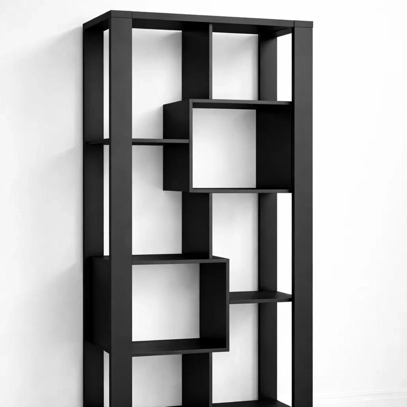 ESTANTERIA PRISMA NOIR LIBRERO GEOME TRICO MODERNO 39X80X180 - NEGRO - 6