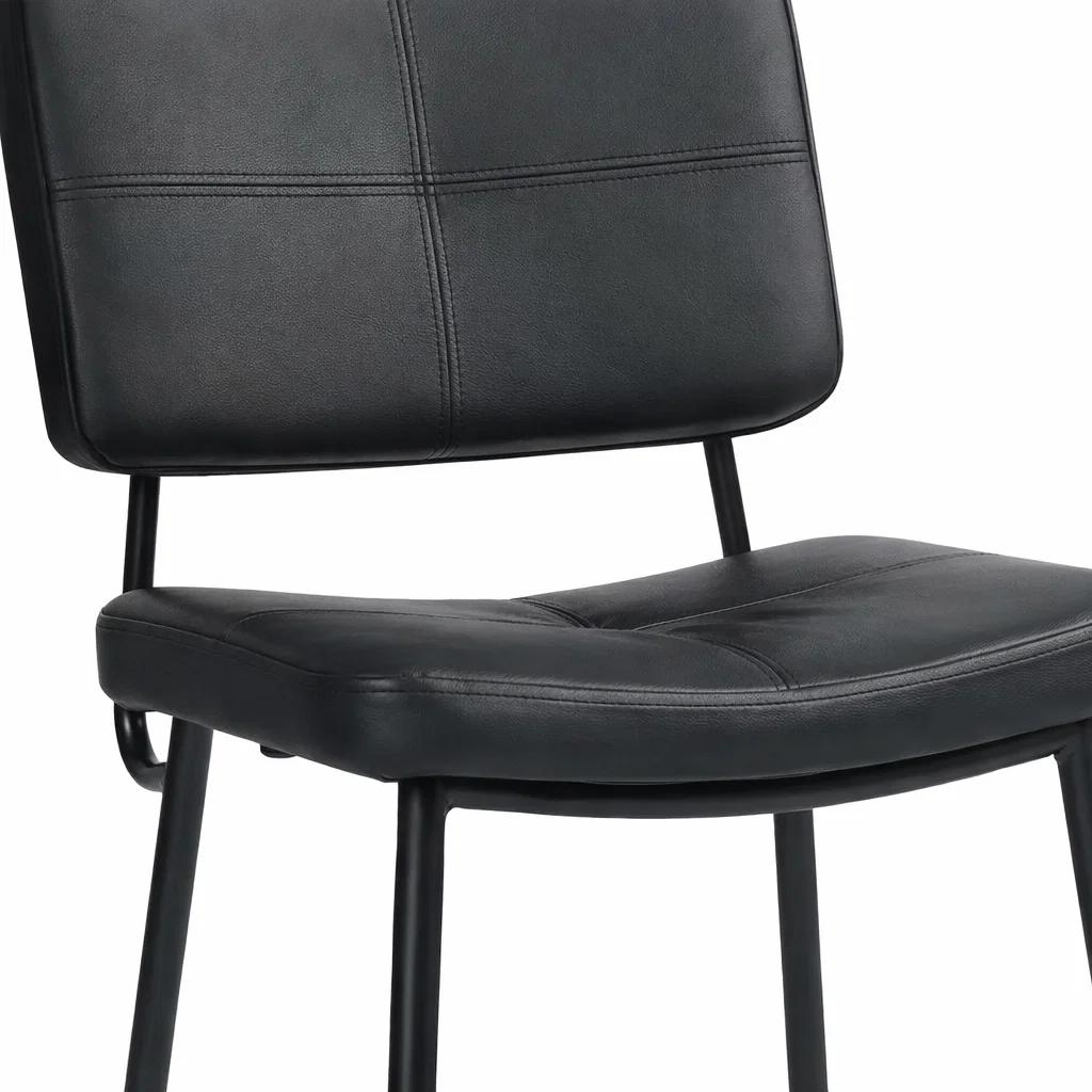 TABURETE ALTO BRONX NEGRO CON PATAS METALICAS NEGRAS - 6