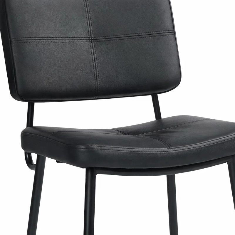 PACK DE 2 TABURETES ALTO BRONX NEGRO CON PATAS METALICAS NEGRAS - 6