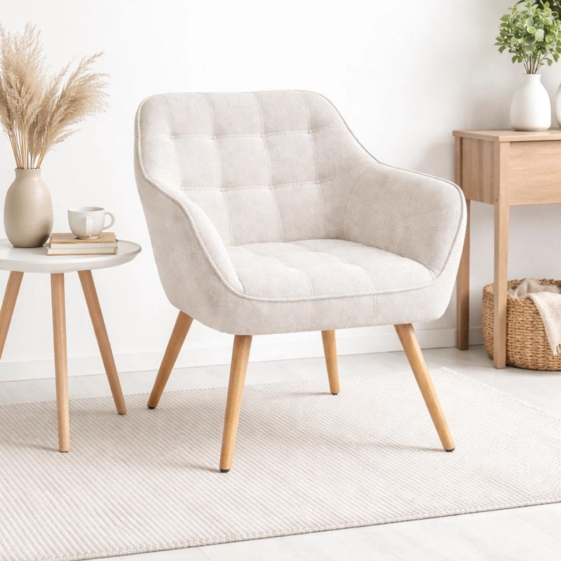 BUTACA DECORATIVA VELVET CHIC - BEIGE - 2