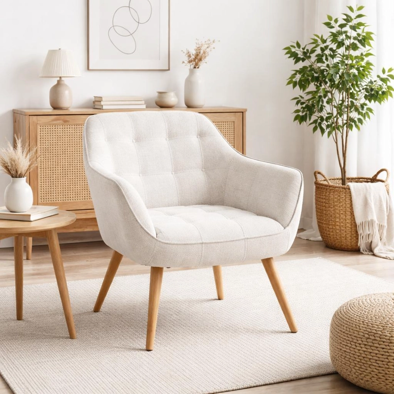 BUTACA DECORATIVA VELVET CHIC - BEIGE - 3