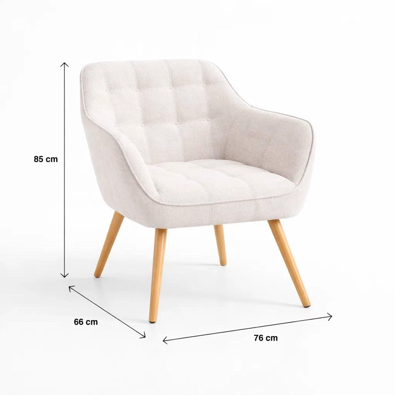 BUTACA DECORATIVA VELVET CHIC - BEIGE - 4