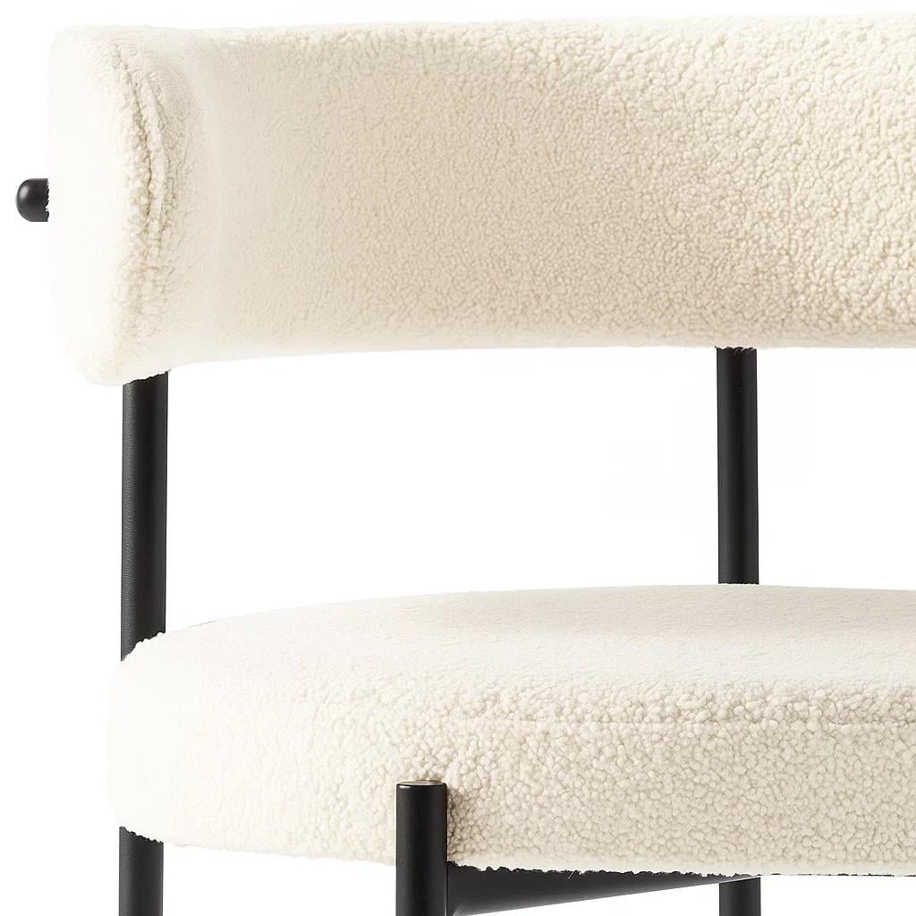 PACK DE 2 SILLAS TEDDY DE TELA CON PATAS METALICAS NEGRAS - CREMA - 6