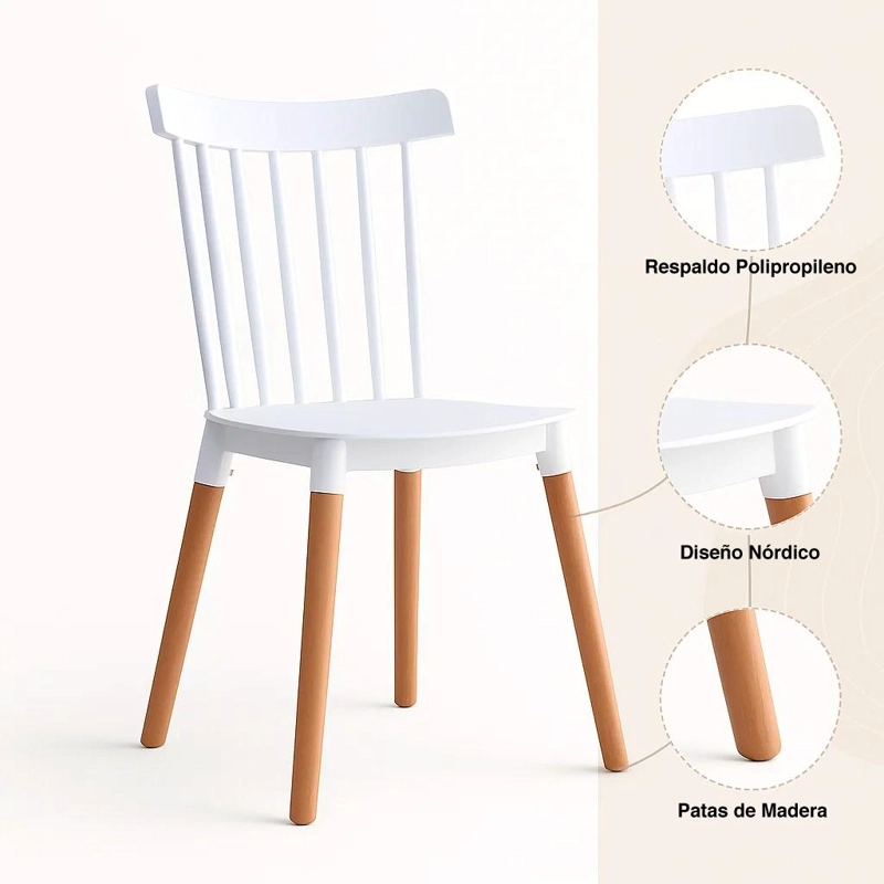 PACK DE 2 SILLAS WINDSOR BLANCAS - 5