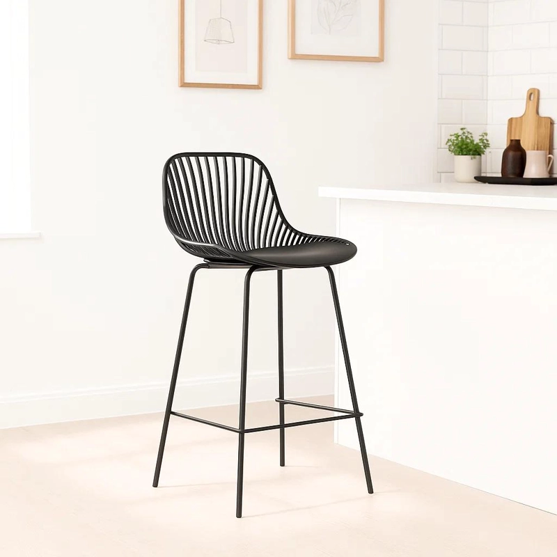 PACK DE 2 TABURETES PISO BAR TROPEA ALTO - NEGRO - 3