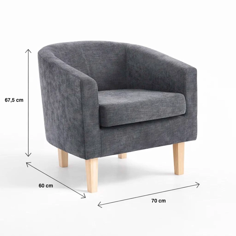 SILLON COMPACTO WOODLINE - GRIS - 4