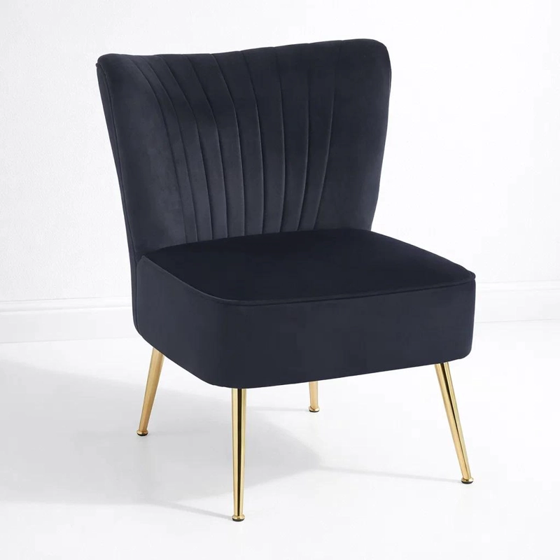 SILLON GLAMOUR NOIR CON PATAS DORADAS - NEGRO - 1
