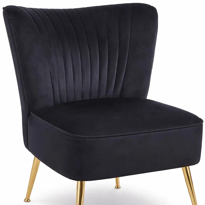 SILLON GLAMOUR NOIR CON PATAS DORADAS - NEGRO - 6