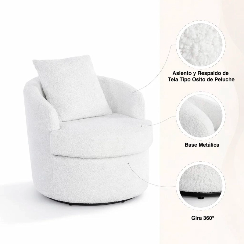 SILLON GIRATORIO TEDDY COMFORT 360° - 5