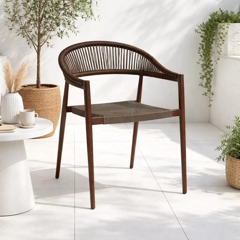 SILLA DE TERRAZA DOUCE - ALUMINIO Y RATTAN - 2