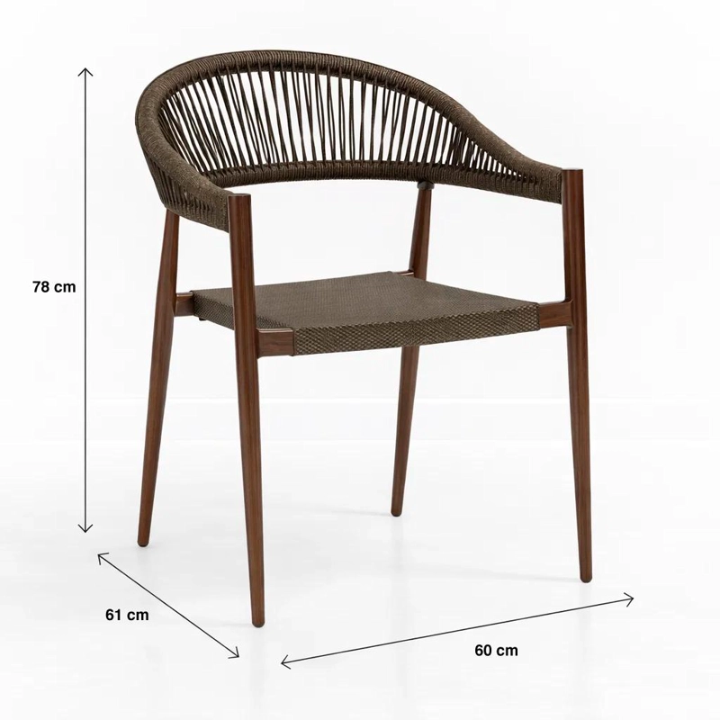 SILLA DE TERRAZA DOUCE - ALUMINIO Y RATTAN - 4