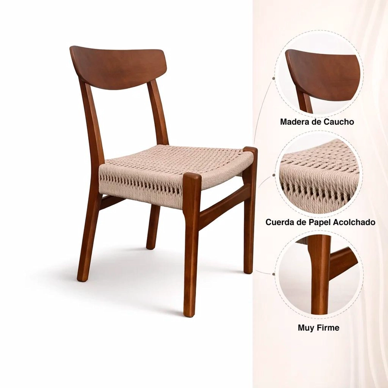 PACK DE 2 SILLAS KODA MADERA - NATURAL - 5