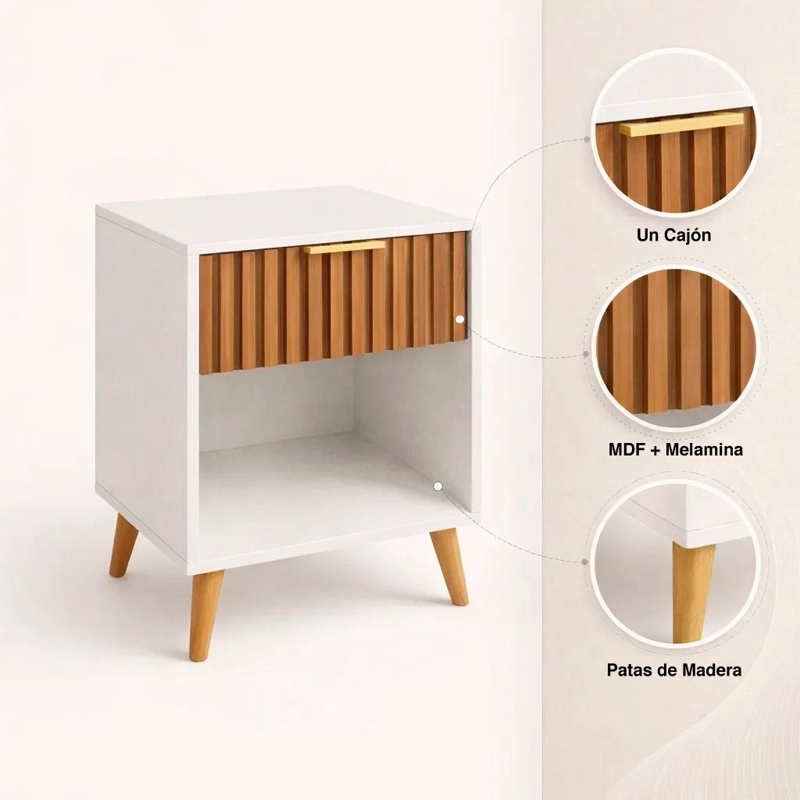 VELADOR TOULOUSE BLANCO / MADERA - 5