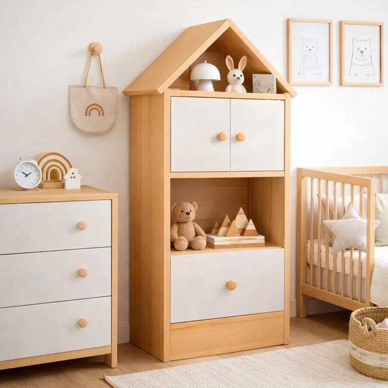 ESTANTERIA MADERA ORGANIZADORA PARA NIÑOS - CAFE CLARO - 3
