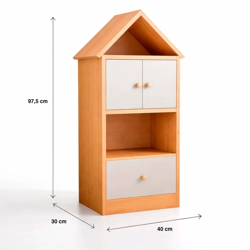 ESTANTERIA MADERA ORGANIZADORA PARA NIÑOS - CAFE CLARO - 4