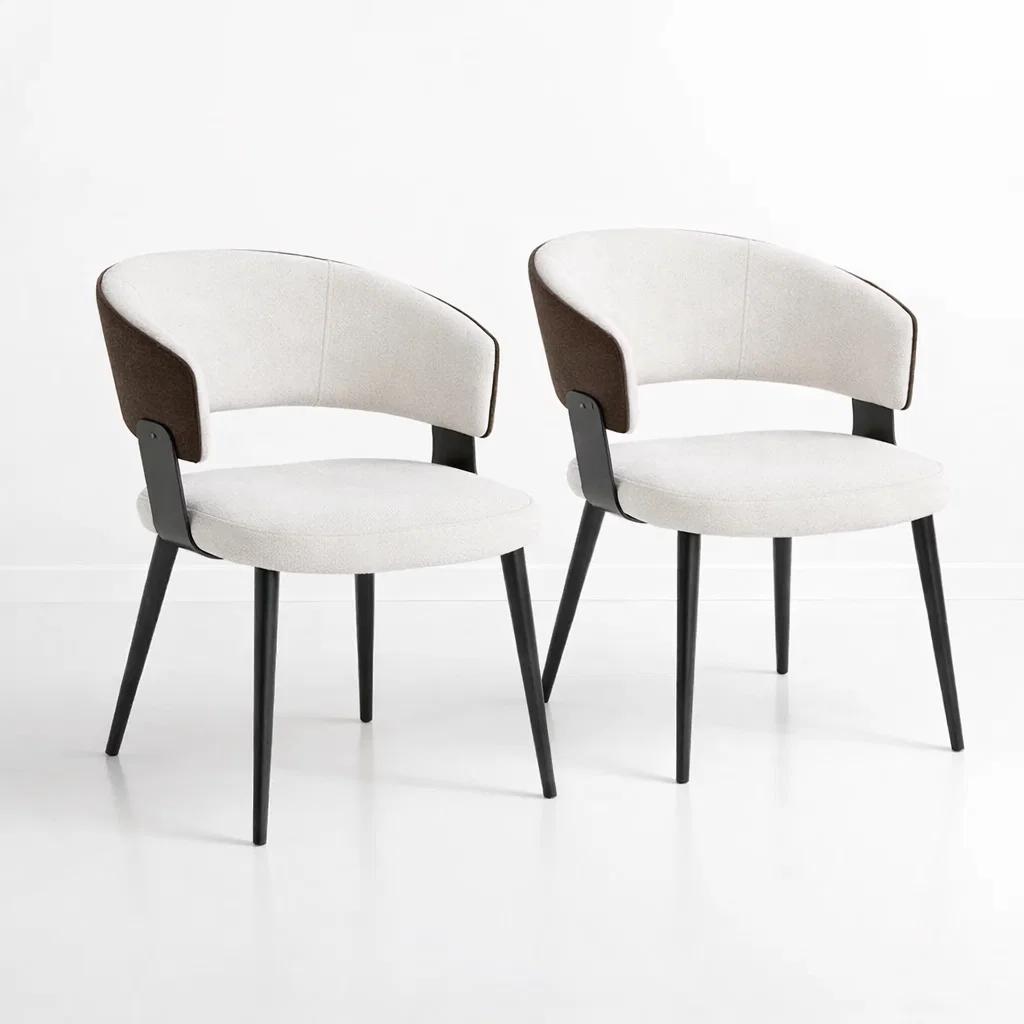 PACK DE 2 SILLAS KLOPS VELVET - BLANCA - 1