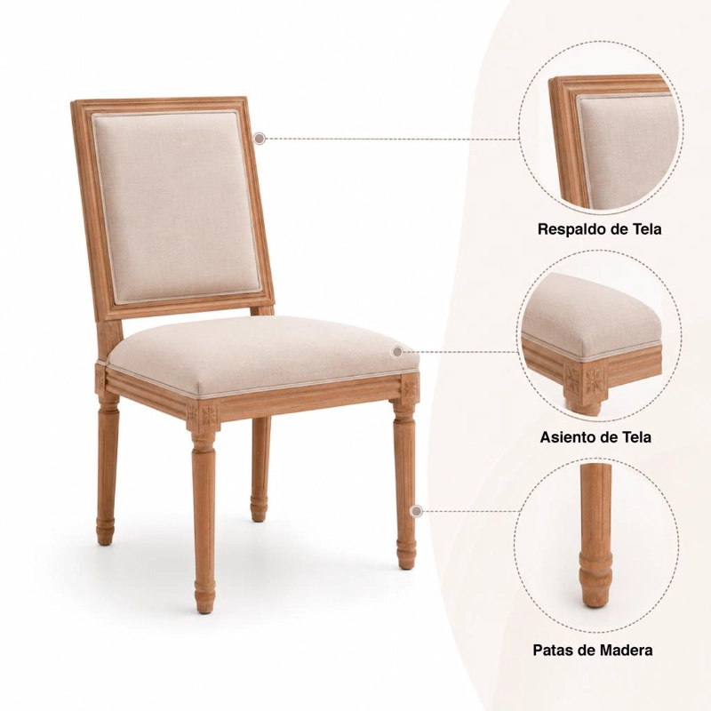 PACK DE 2 SILLAS DE COMEDOR MAZGA 58X52X98 - 5