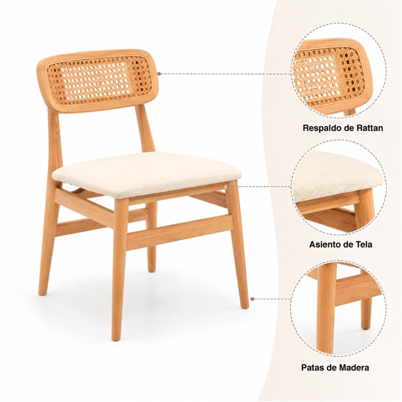 PACK DE 2 SILLAS DE COMEDOR LOKE 46X54X86 - 5