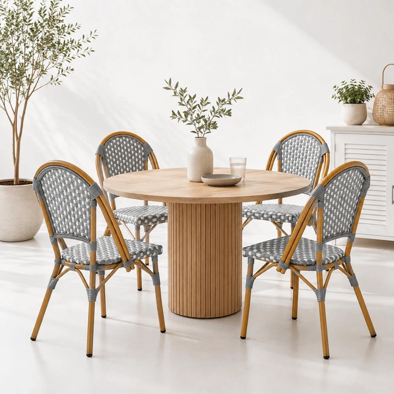 PACK DE 4 SILLAS BISTRO DE EXTERIOR RESISTENTE AL AGUA Y AL SOL - 2
