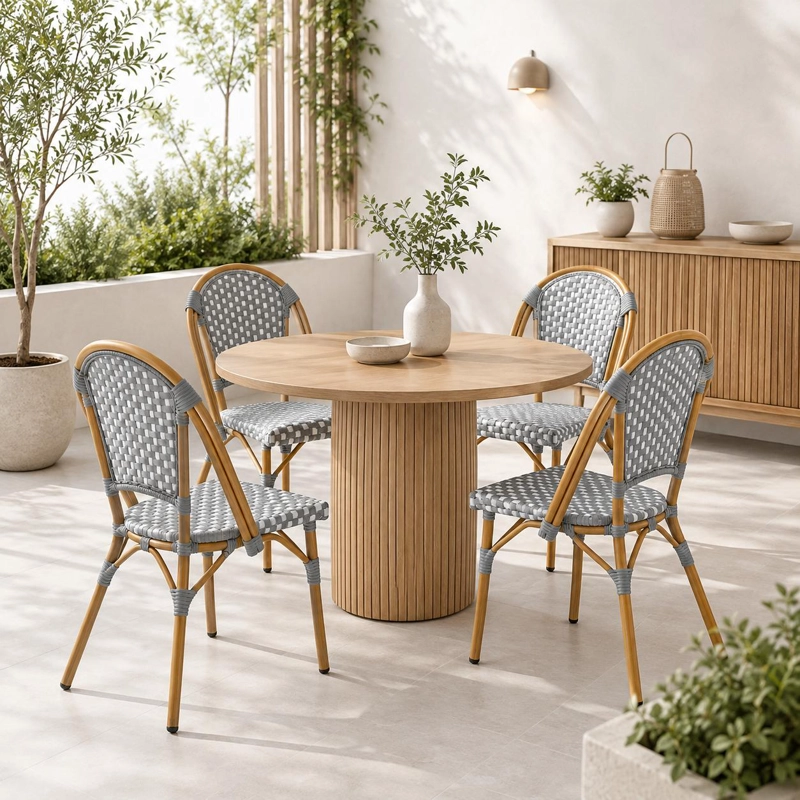 PACK DE 4 SILLAS BISTRO DE EXTERIOR RESISTENTE AL AGUA Y AL SOL - 3