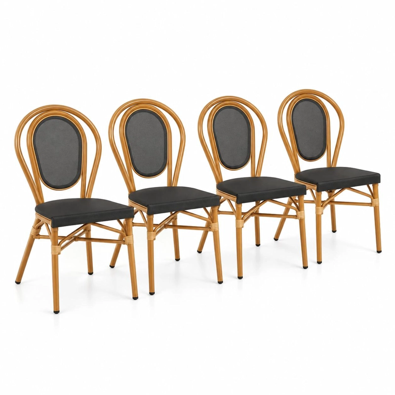 PACK DE 4 SILLAS PROVENCE PARISINA RATTAN - GRIS OSCURO - 1